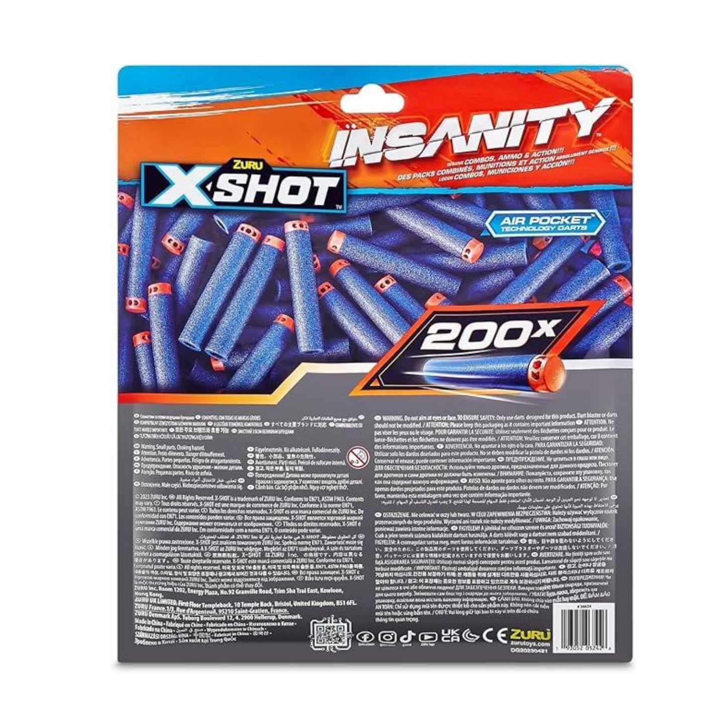 X-Shot Insanity 200PK Refill Darts Foilbag