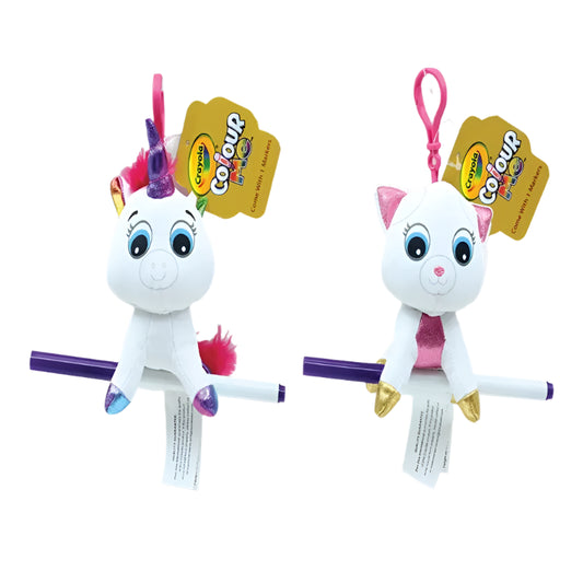 Crayola Color ME Unicorn/Cat Plush Backpack Clip