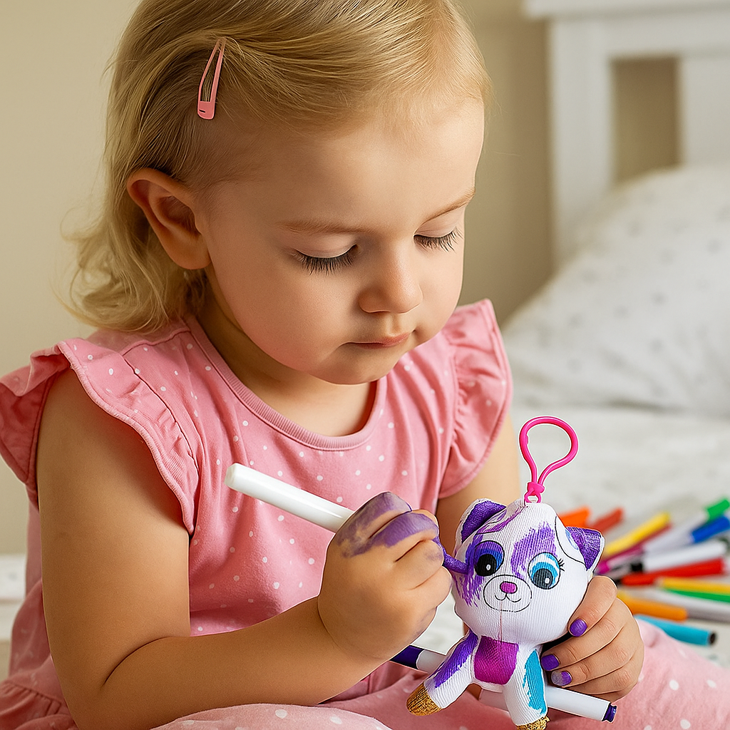 Crayola Color Me Unicorn/Cat Plush Backpack Clip