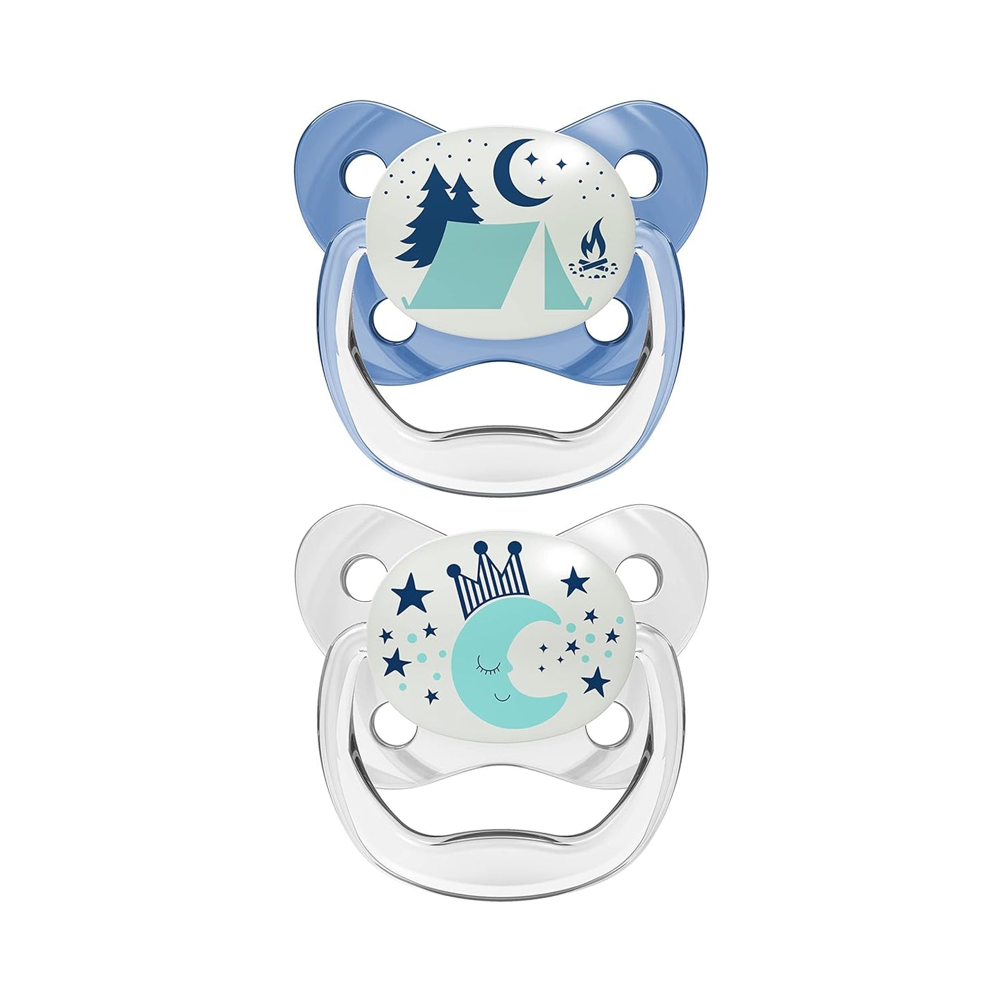 Dr Brown's Natural Flow Cotton Prevent Glow in The Dark Butterfly Shield Soother for Infant - Stage 2 Pack of 2