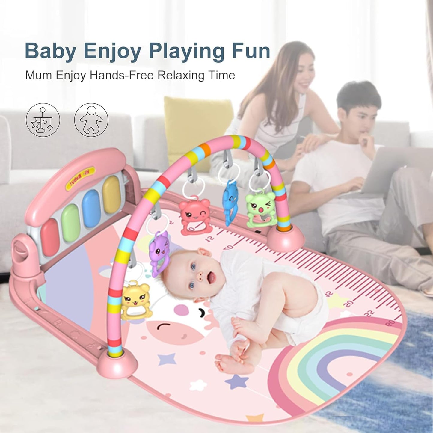 3 In 1 Pedal Piano Baby Activity Gym Mat