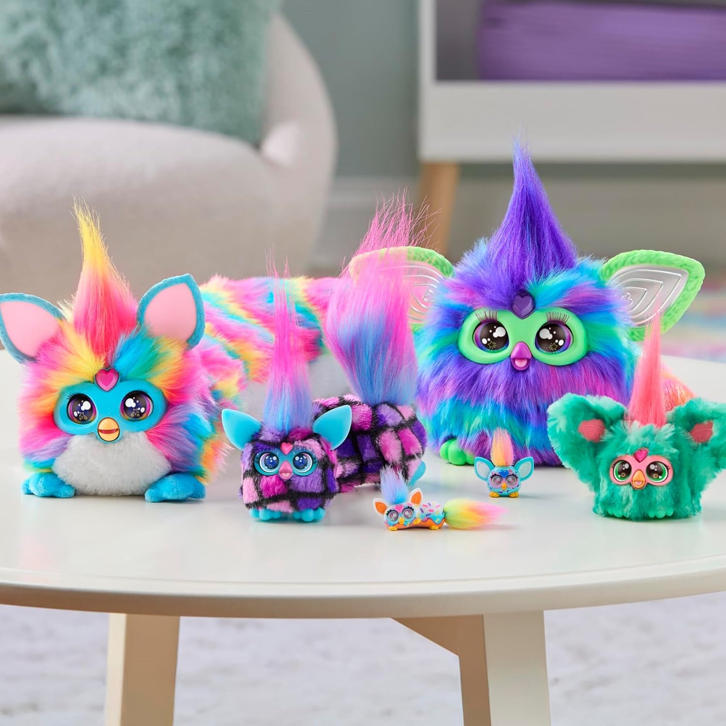 FURBY DJ Furblets Rain-Bow-Kat Mini Electronic Plush Toy