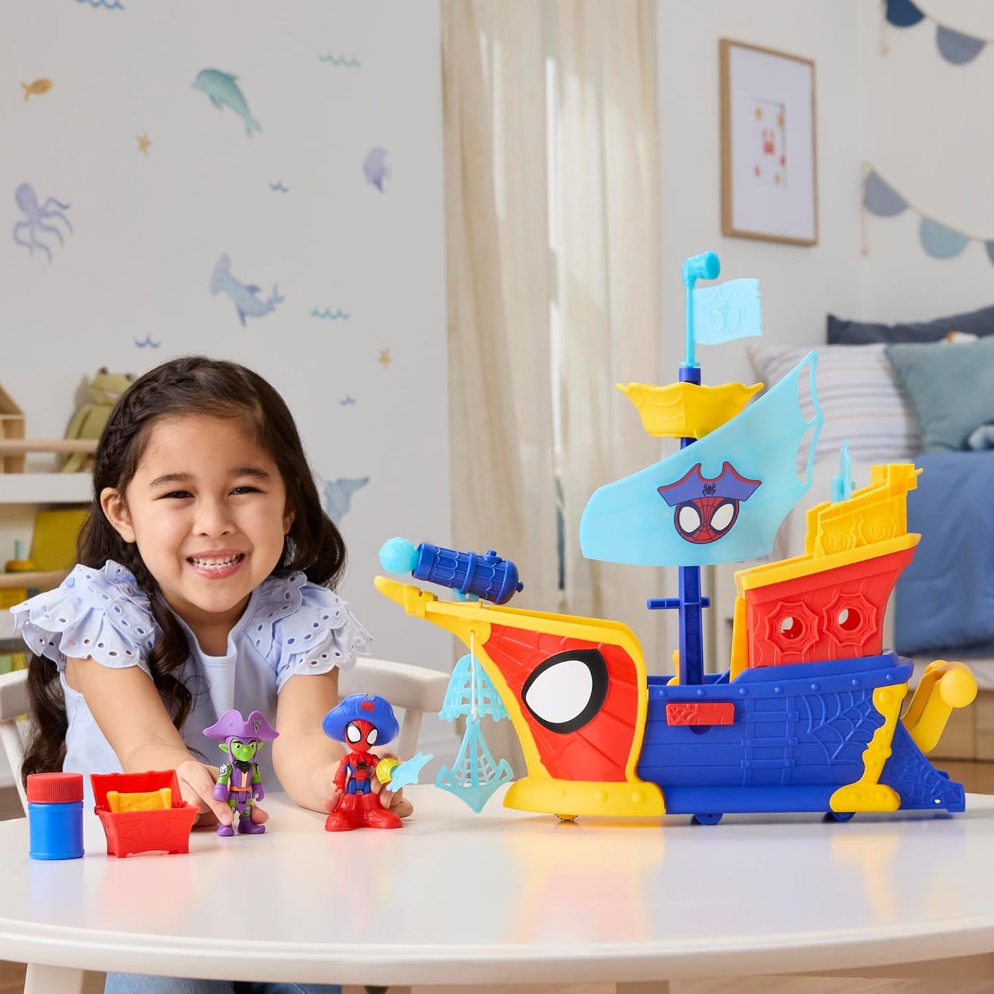 Spidey وأصدقاؤه المذهلين Marvel Wibs Webs Webs Ahoy Bubble Pirate Ship