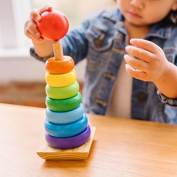 Rainbow Stacker Wooden Ring Educational Toy