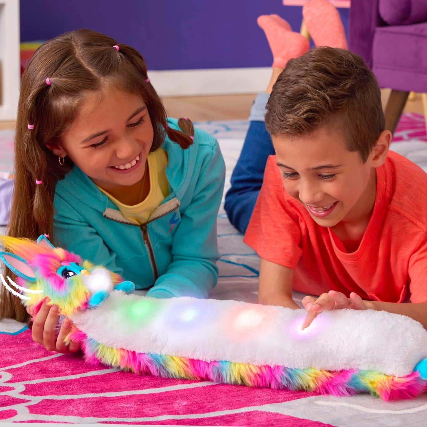 FURBY DJ Interactive Toy, Super Snuggly Rainbow Electronic Plush