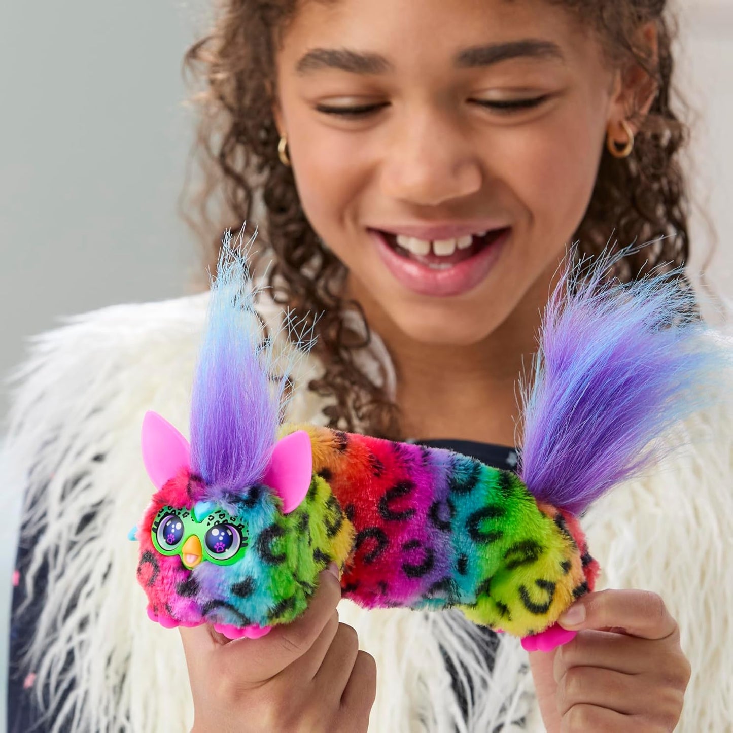 FURBY DJ Furblets Rain-Bow-Kat Mini Electronic Plush Toy