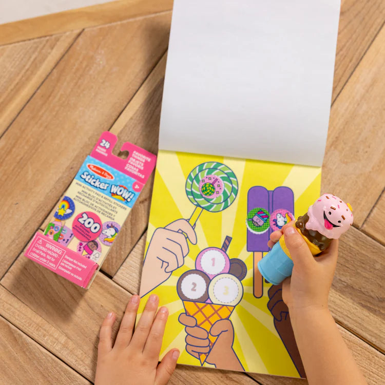 Melissa & Doug Sticker WOW! Ice Cream Bundle: Activity Pad & Sticker Stamper