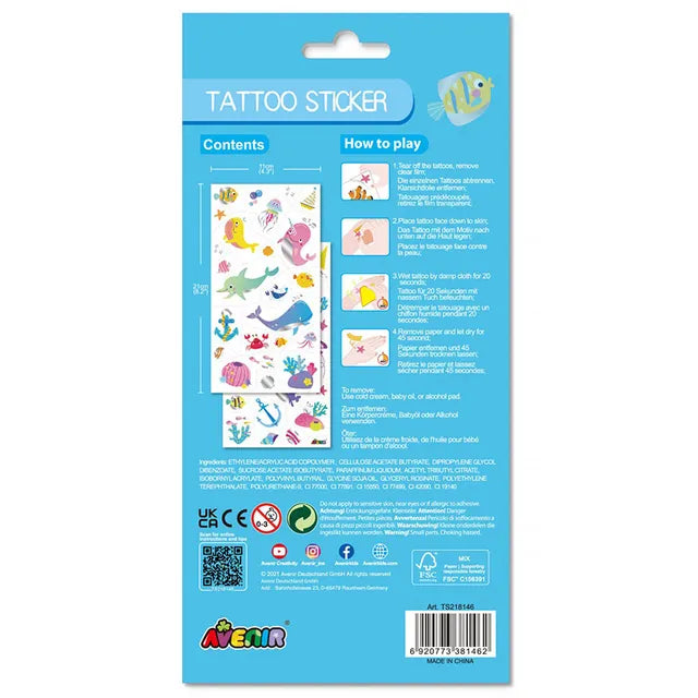 Avenir Temporary Tattoos 52pcs Sea Animal