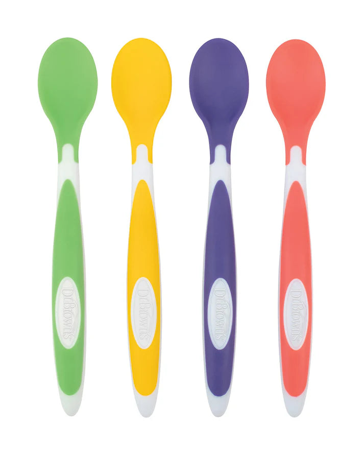 Dr. Brown's Soft Tip Flexible Spoons Long Handle Multicolor Pack of 4 For Infants