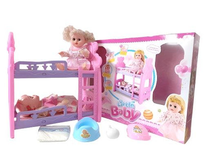 Little Baby Doll Set with Bunk Bed