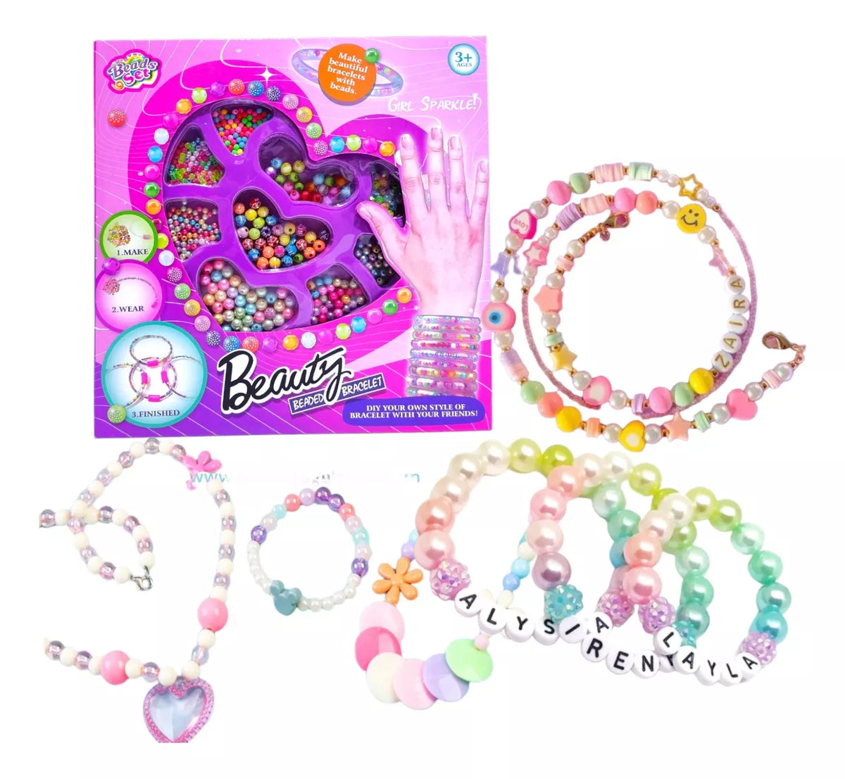 Beads For Jewelry Bracelet DIY Colorful Set.