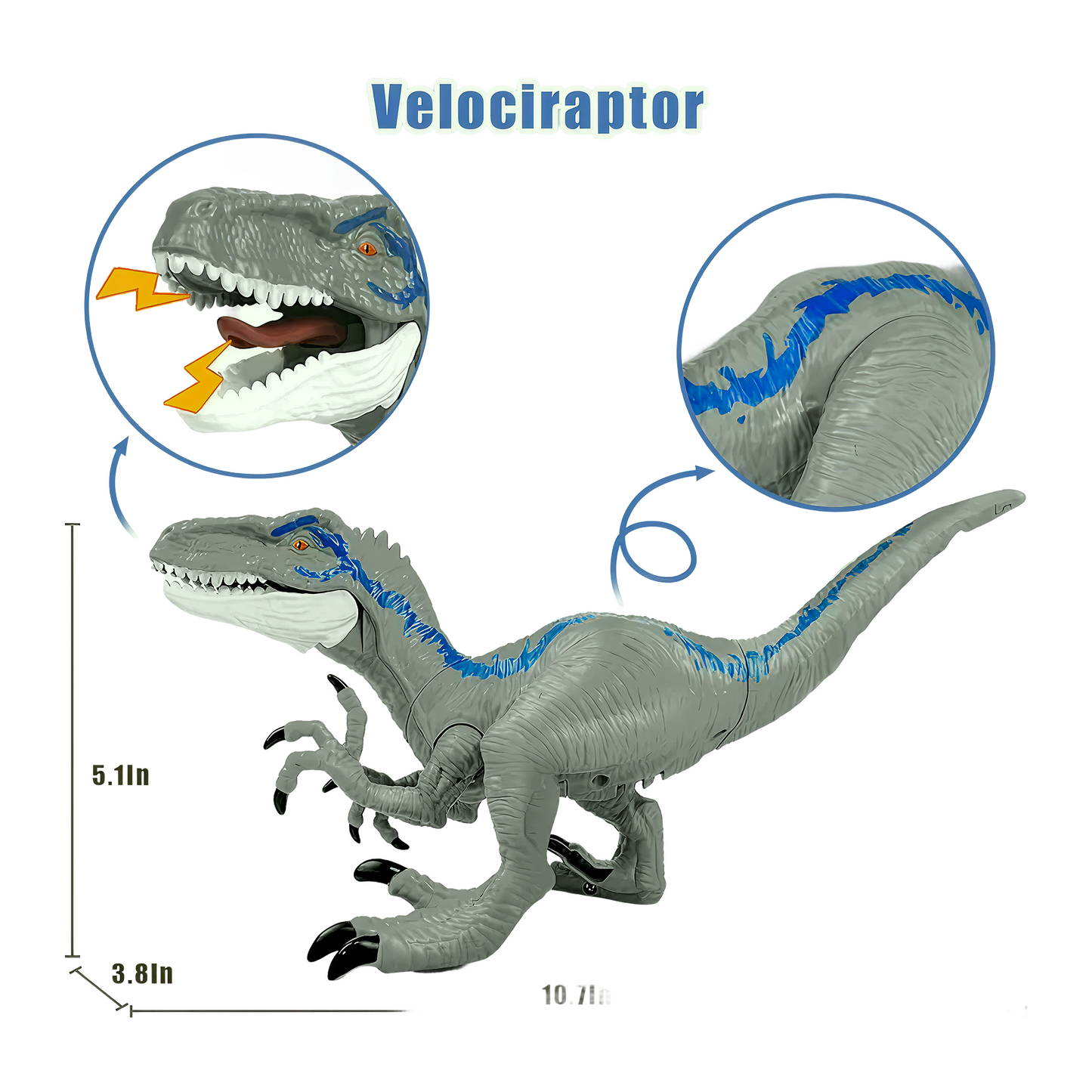 SAM Toys Press-Play Simulation Velociraptor