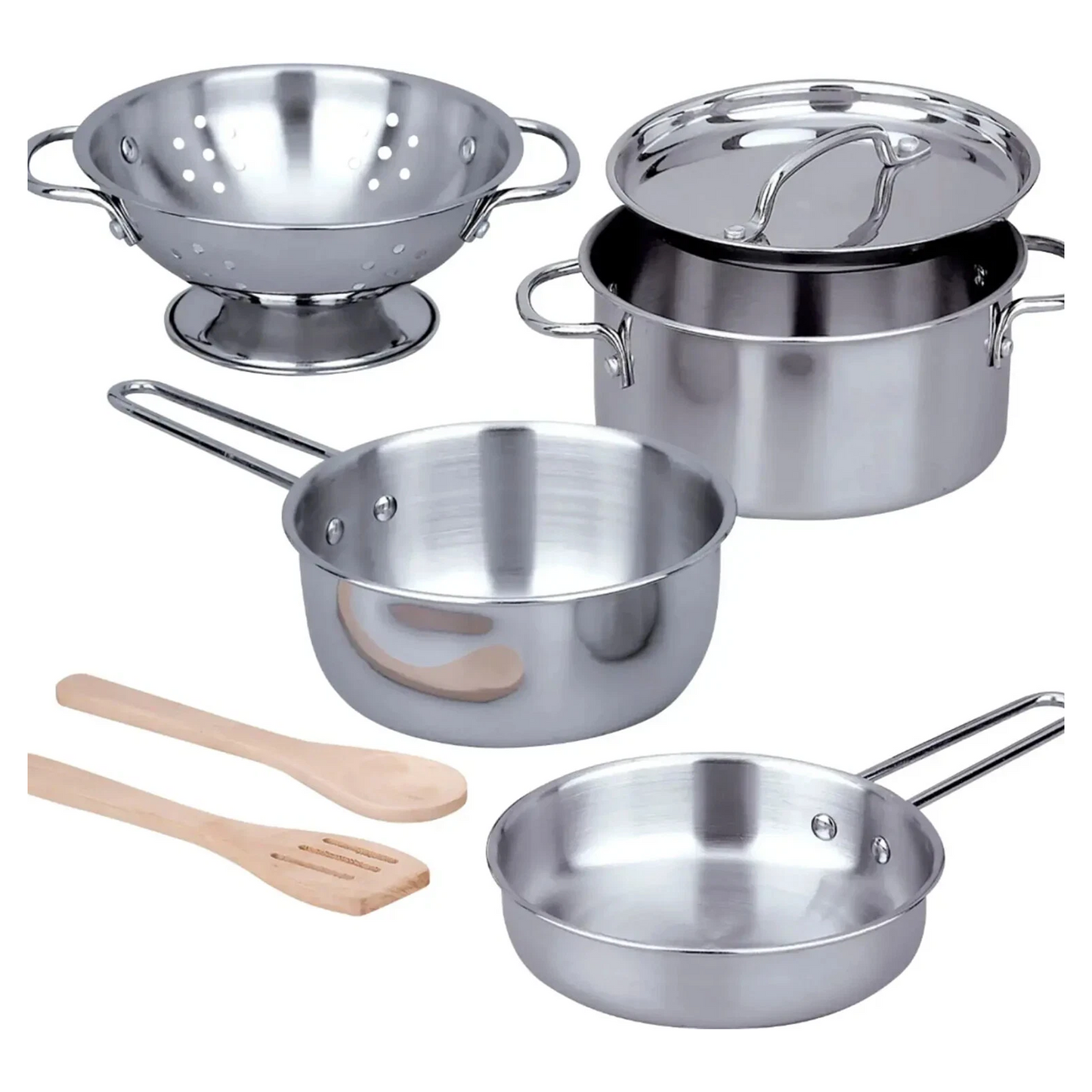 Melissa & Doug - Let's Play House! Stainless Steel Pots & Pans Play Set Kitchen