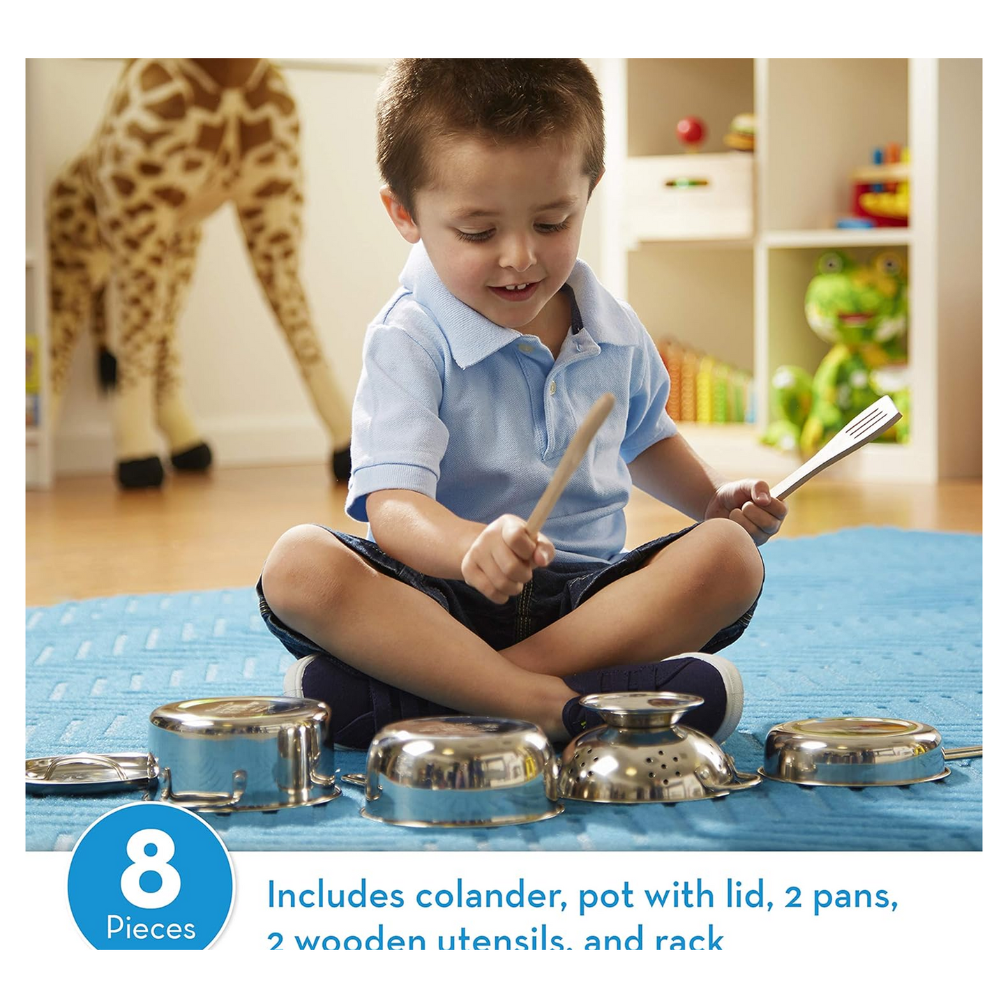 Melissa & Doug - Let's Play House! Stainless Steel Pots & Pans Play Set Kitchen