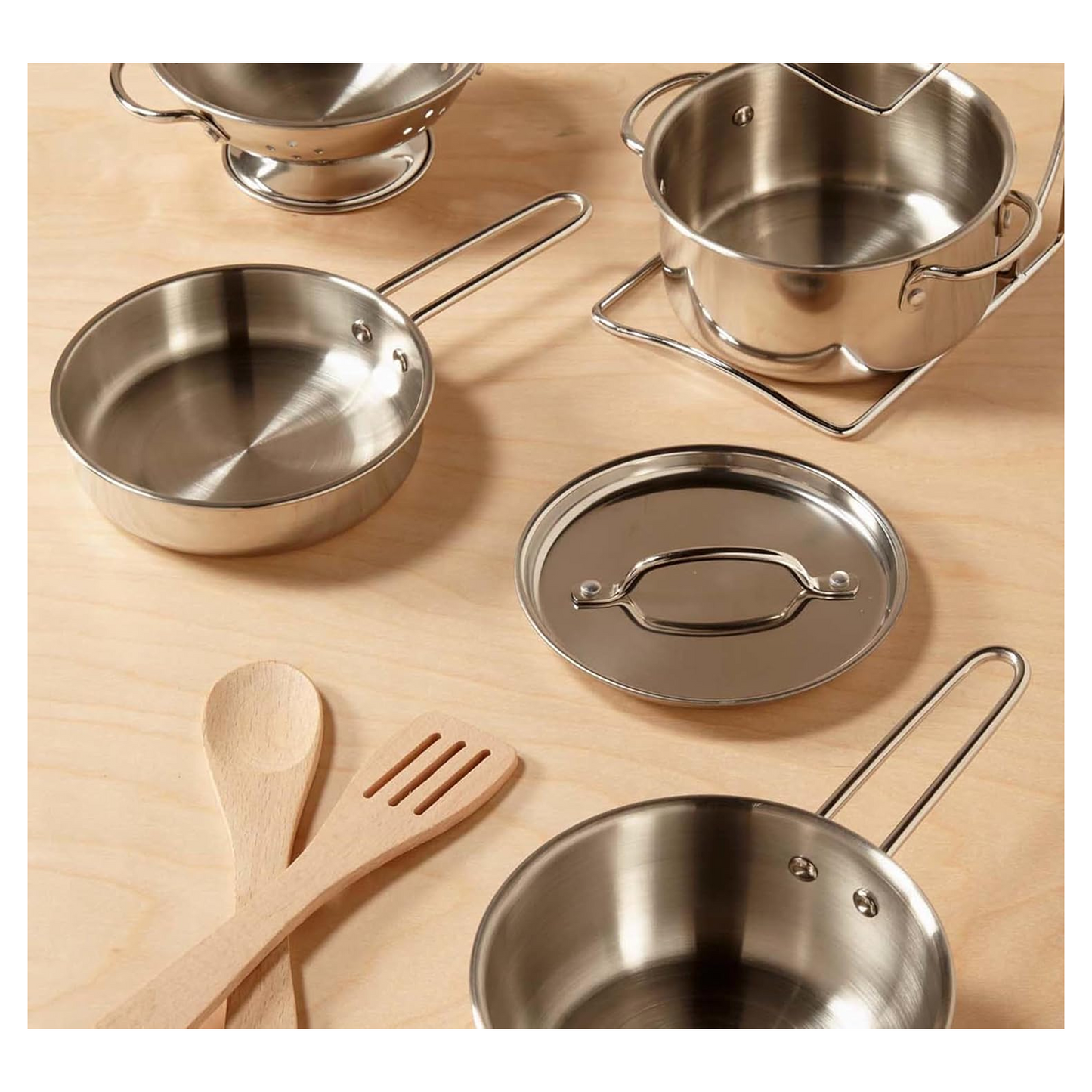 Melissa & Doug - Let's Play House! Stainless Steel Pots & Pans Play Set Kitchen