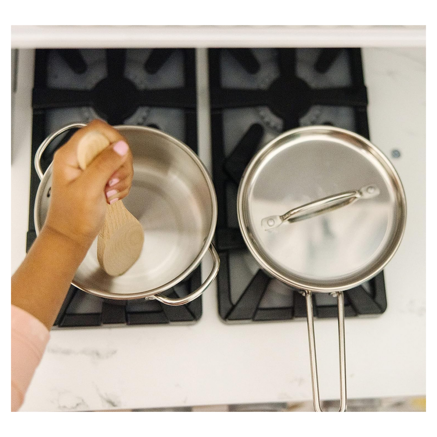 Melissa & Doug - Let's Play House! Stainless Steel Pots & Pans Play Set Kitchen