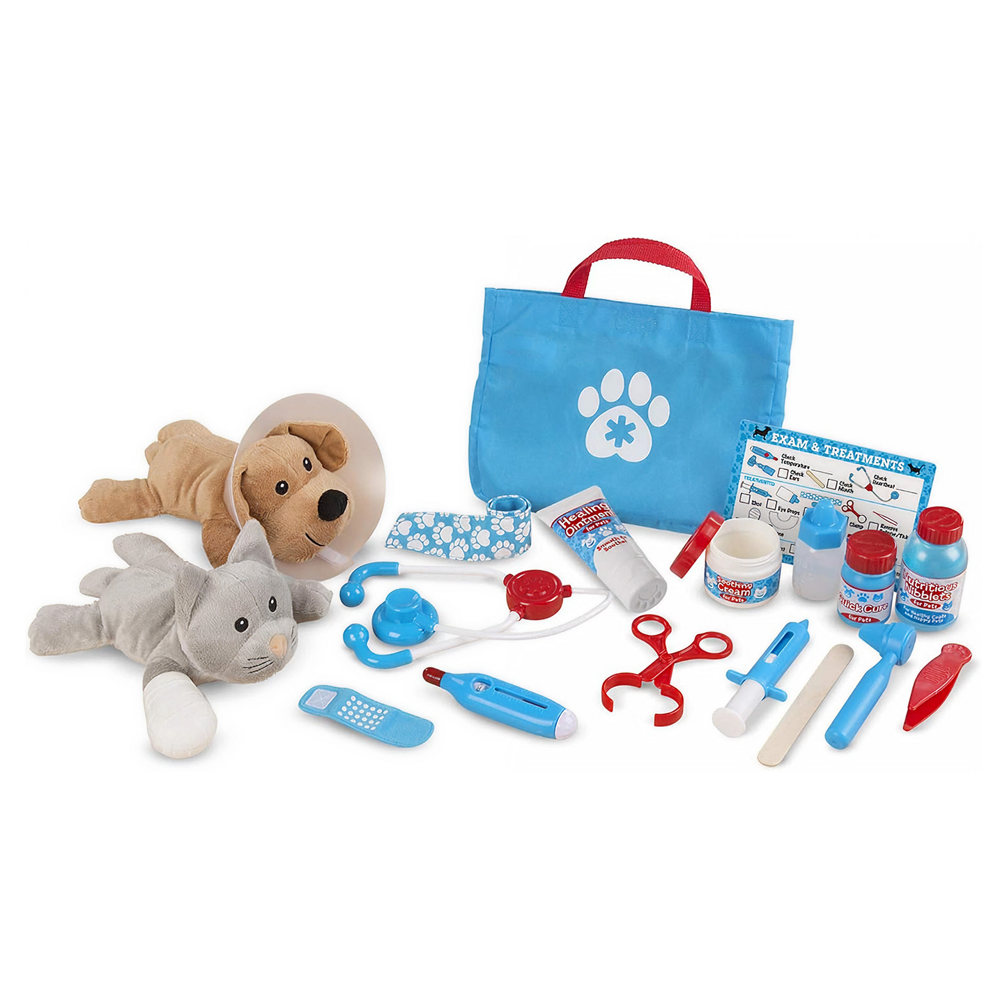 Melissa & Doug Examine & Treat Pet Vet Play Set – 24 Piece Pretend Play Veterinary Kit