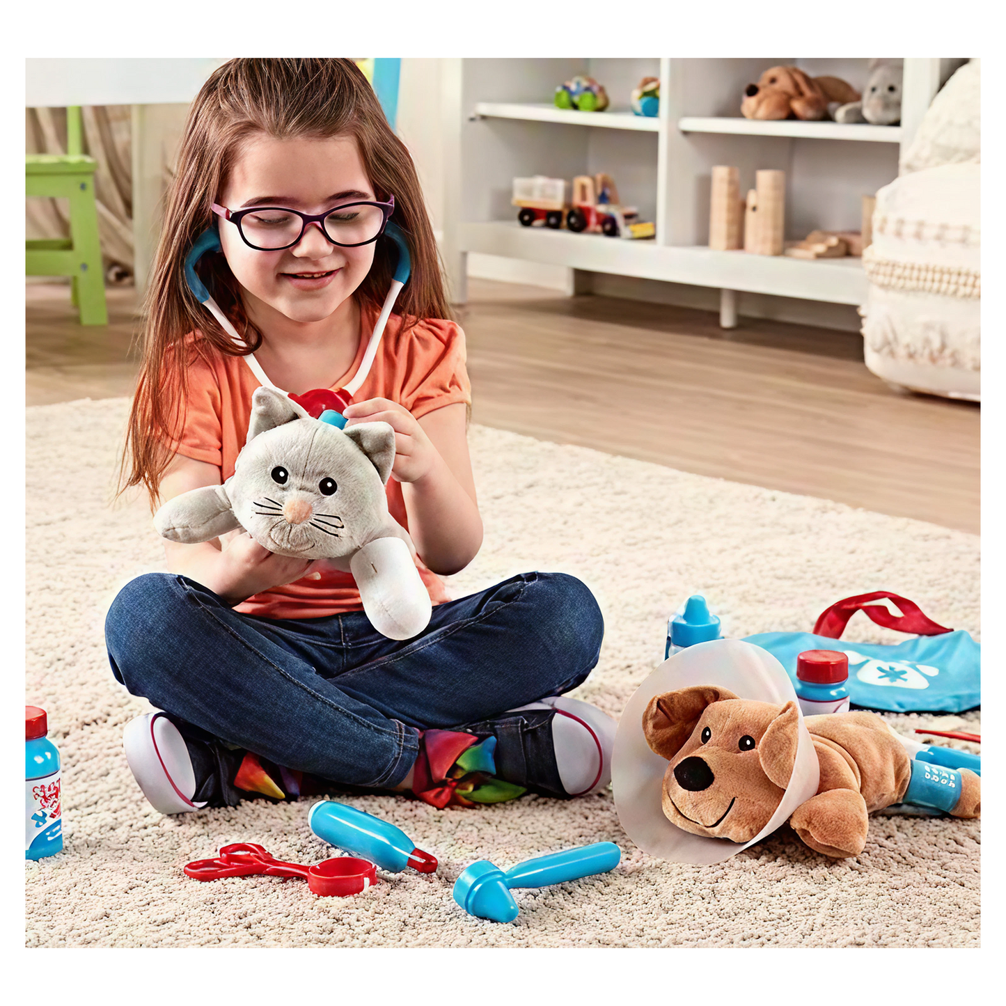 Melissa & Doug Examine & Treat Pet Vet Play Set – 24 Piece Pretend Play Veterinary Kit
