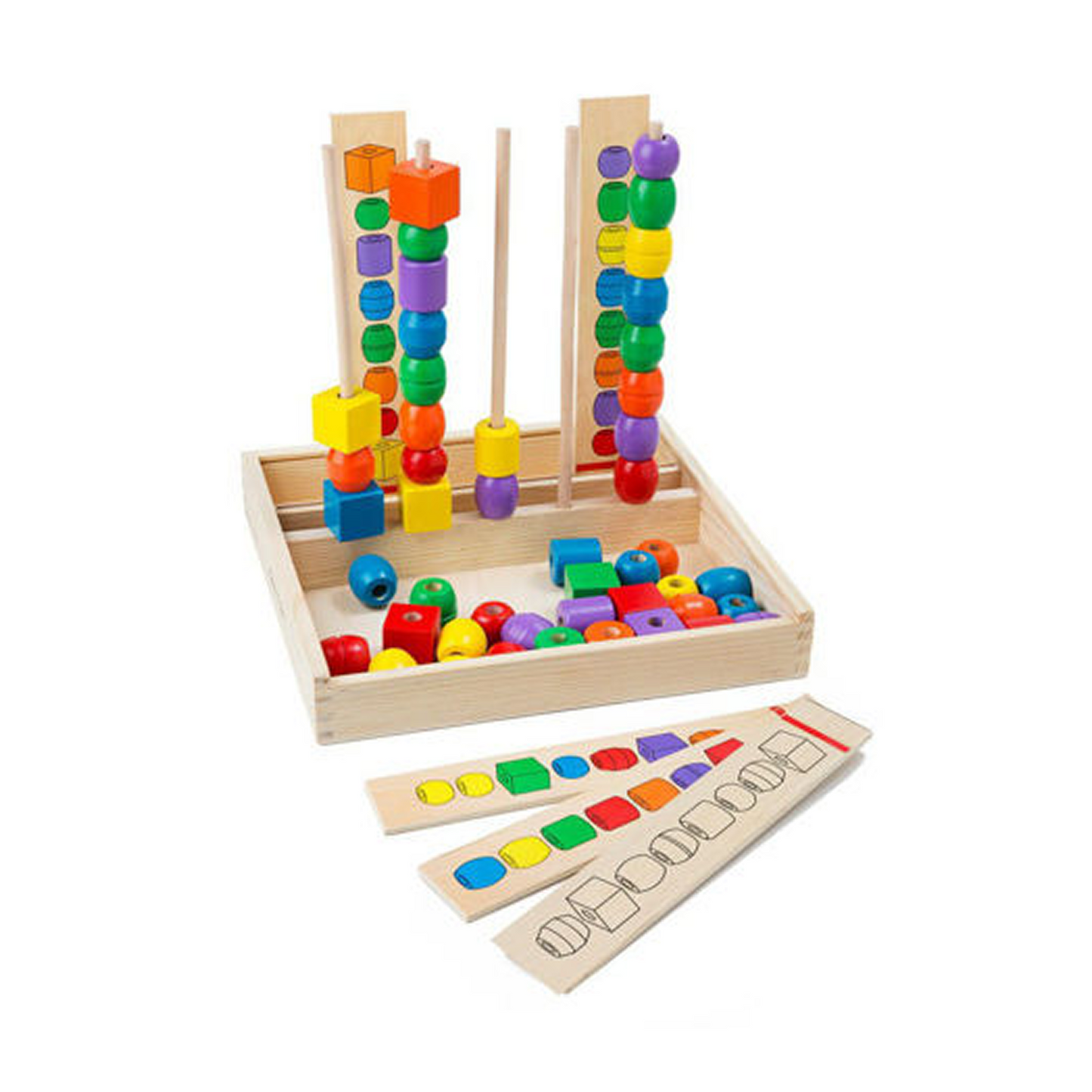 Melissa & Doug Bead Sequencing Set Wooden Beads and Pattern Boards