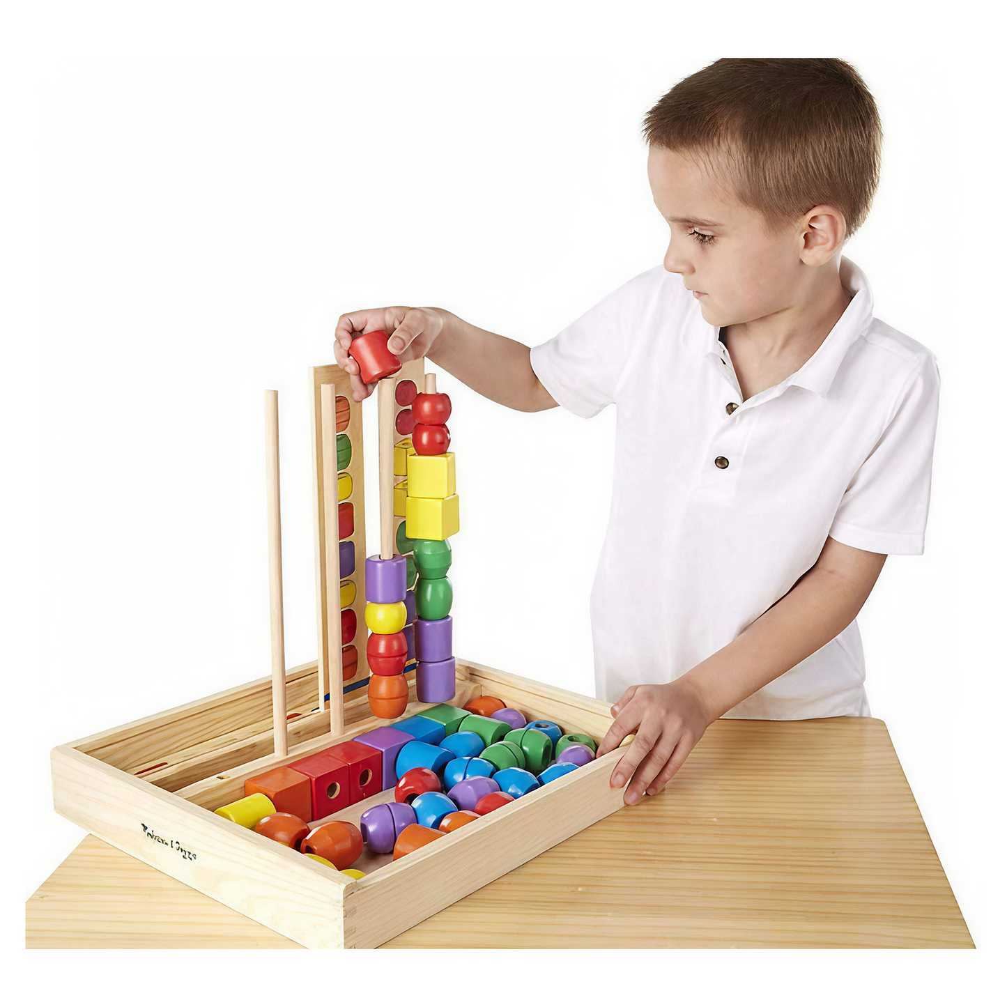 Melissa & Doug Bead Sequencing Set Wooden Beads and Pattern Boards