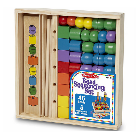 Melissa & Doug Bead Sequencing Set Wooden Beads and Pattern Boards