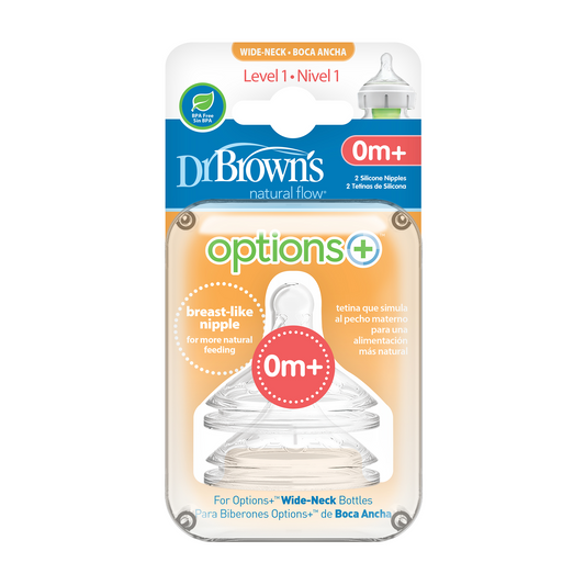 Dr.Brown's Level 1 WideNeck Silicone Options+ Nipple 2pc