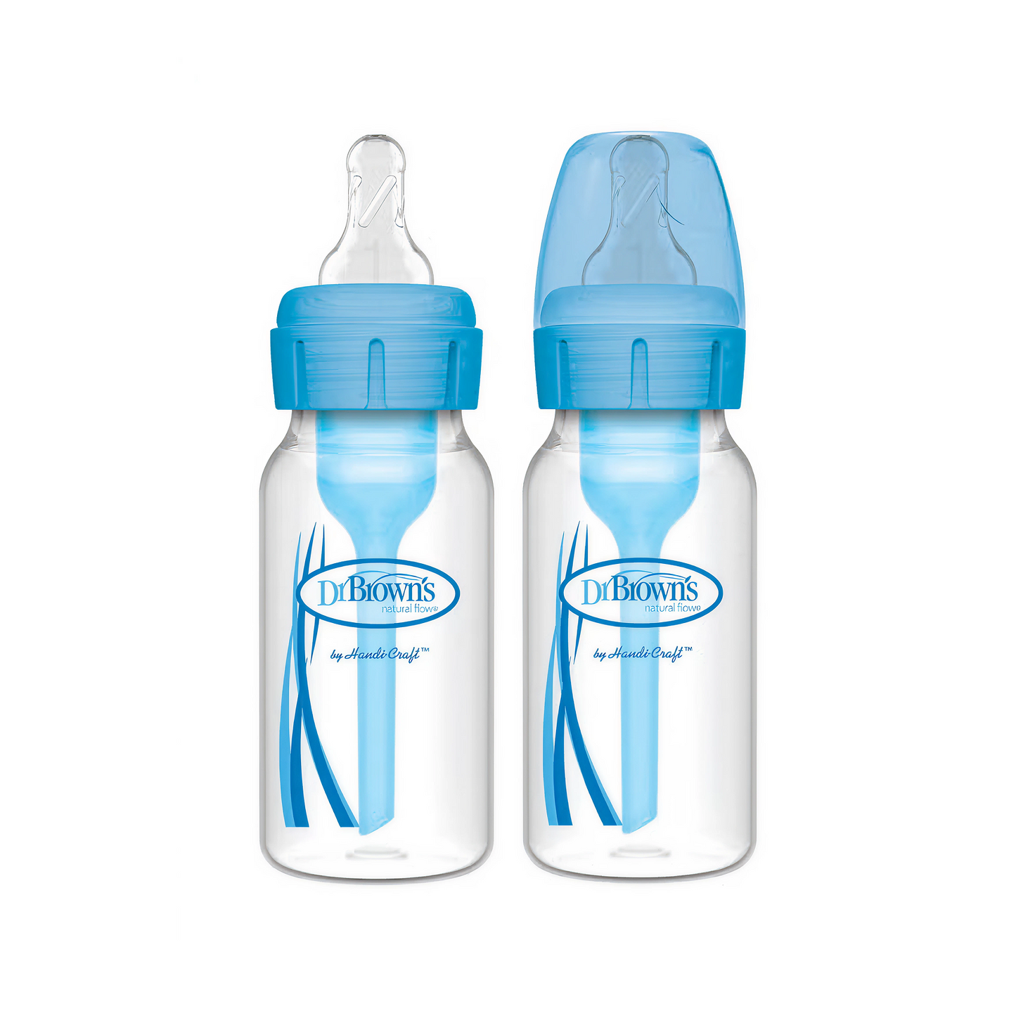 Dr.Brown's 4 أوقية/120 مل PP خيارات ضيقة + زجاجة أزرق 2pc