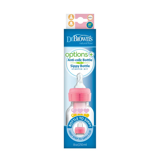 Dr.Brown's 8 Oz/250 مل PP خيارات ضيقة + زجاجة إلى Sippy Starter Kit Hearts