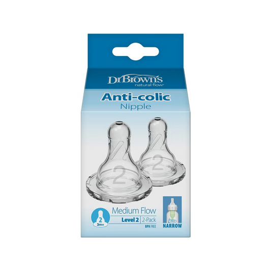 Dr.Brown's Level2 Silicone Narrow Nipple 2Pc