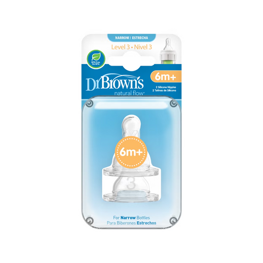 Dr.Brown's Level3 Silicone Narrow Nipple 2Pc