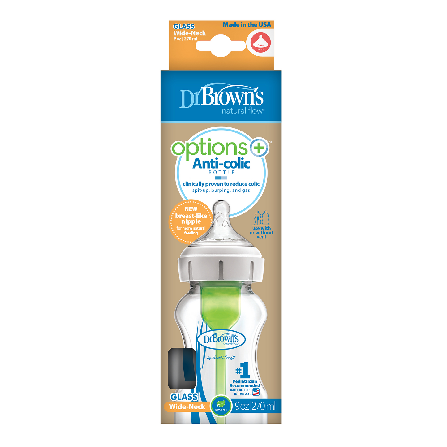 Dr.Brown's 9 oz/270 ml Glass WideNeck Options + Bottle