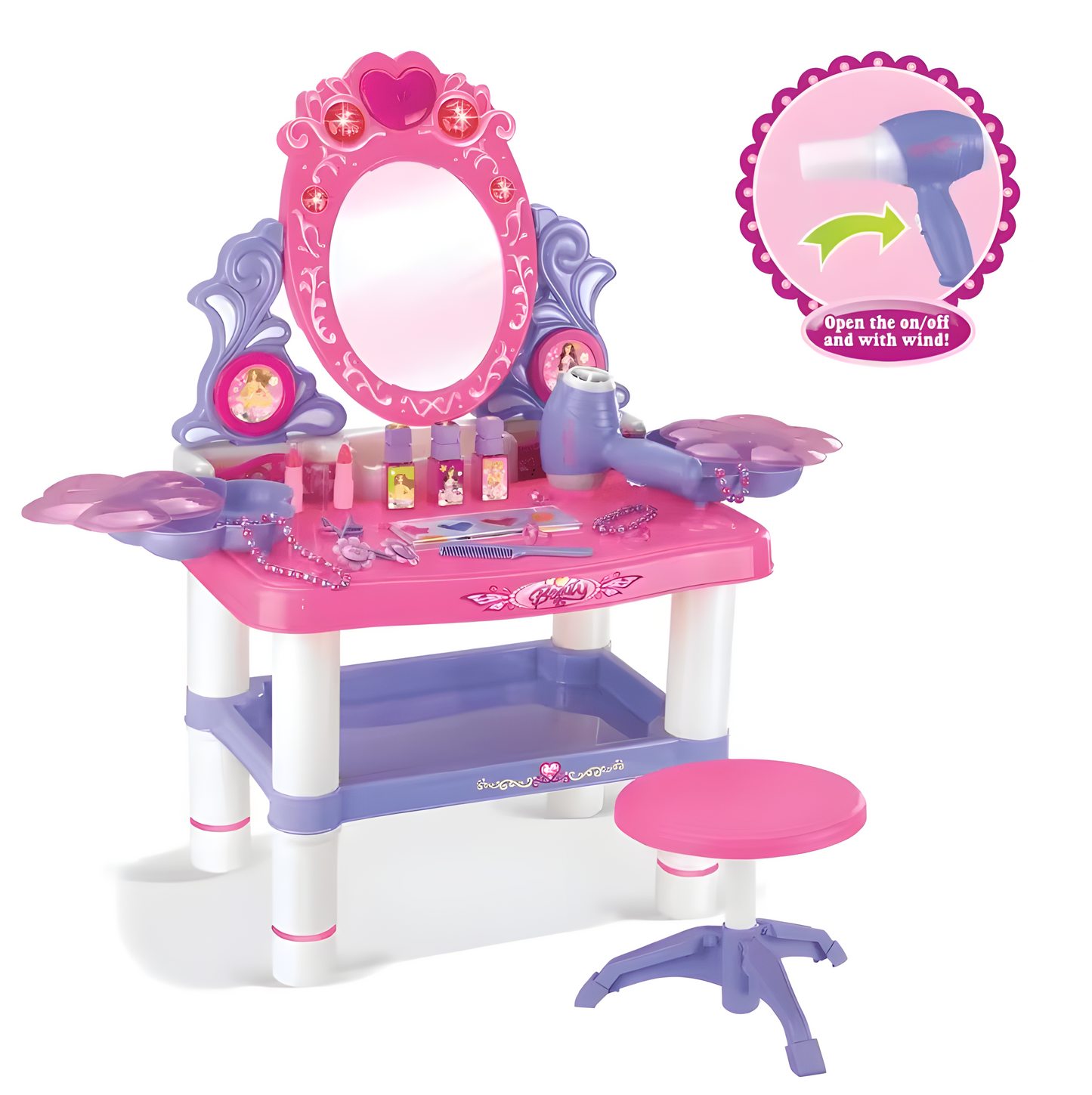 Beauty Makeup Dressing Table with Mirror and Music Playset.