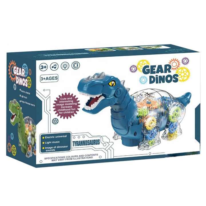 Dinosaur with sounds and lights with transparent case