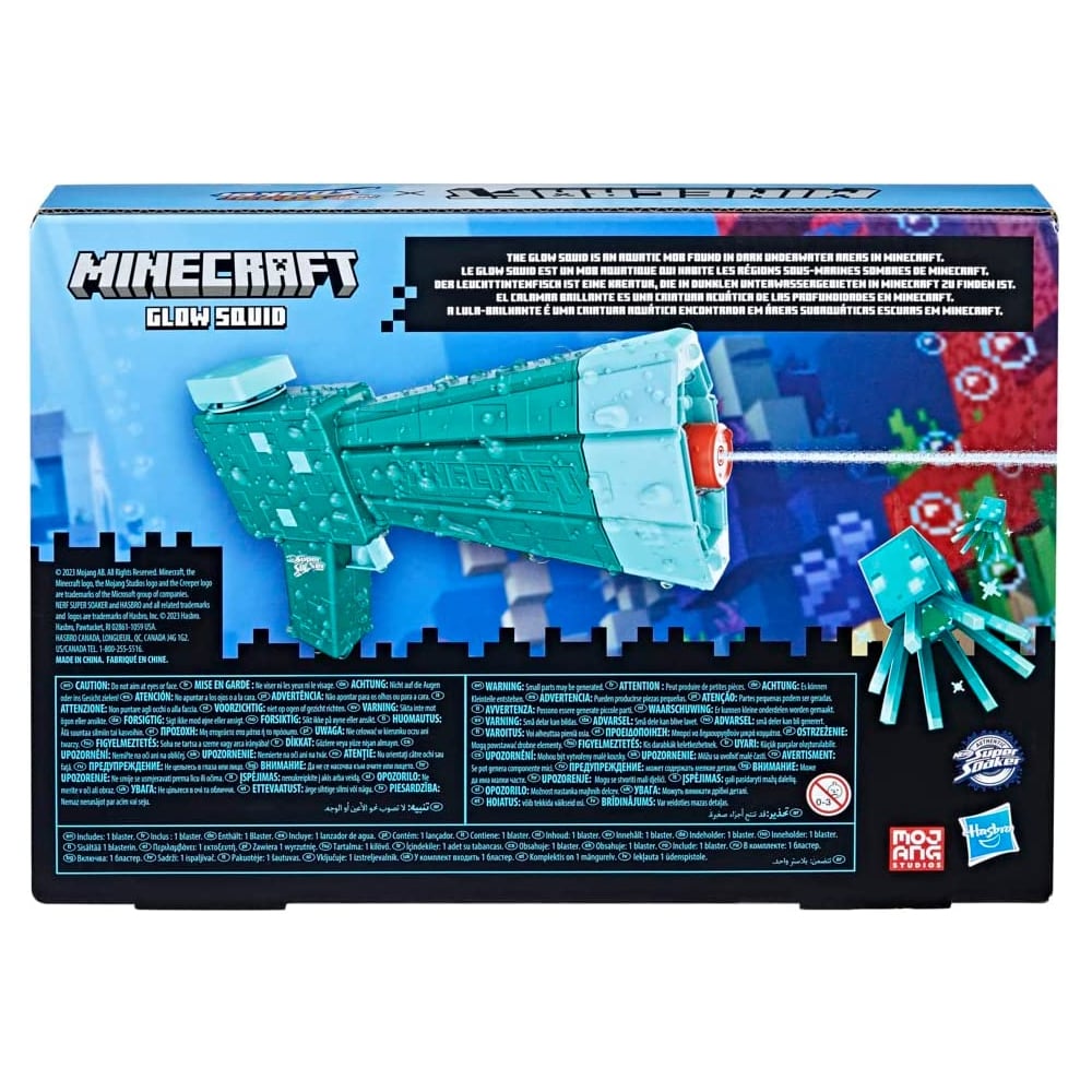 Nerf Super Soaker Minecraft Glow Squid Water Blaster