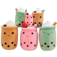 Cute Ice Cream Milk Tea Cup Plush Pillow.