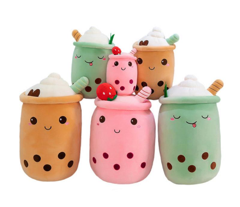 Cute Ice Cream Milk Tea Cup Plush Pillow.