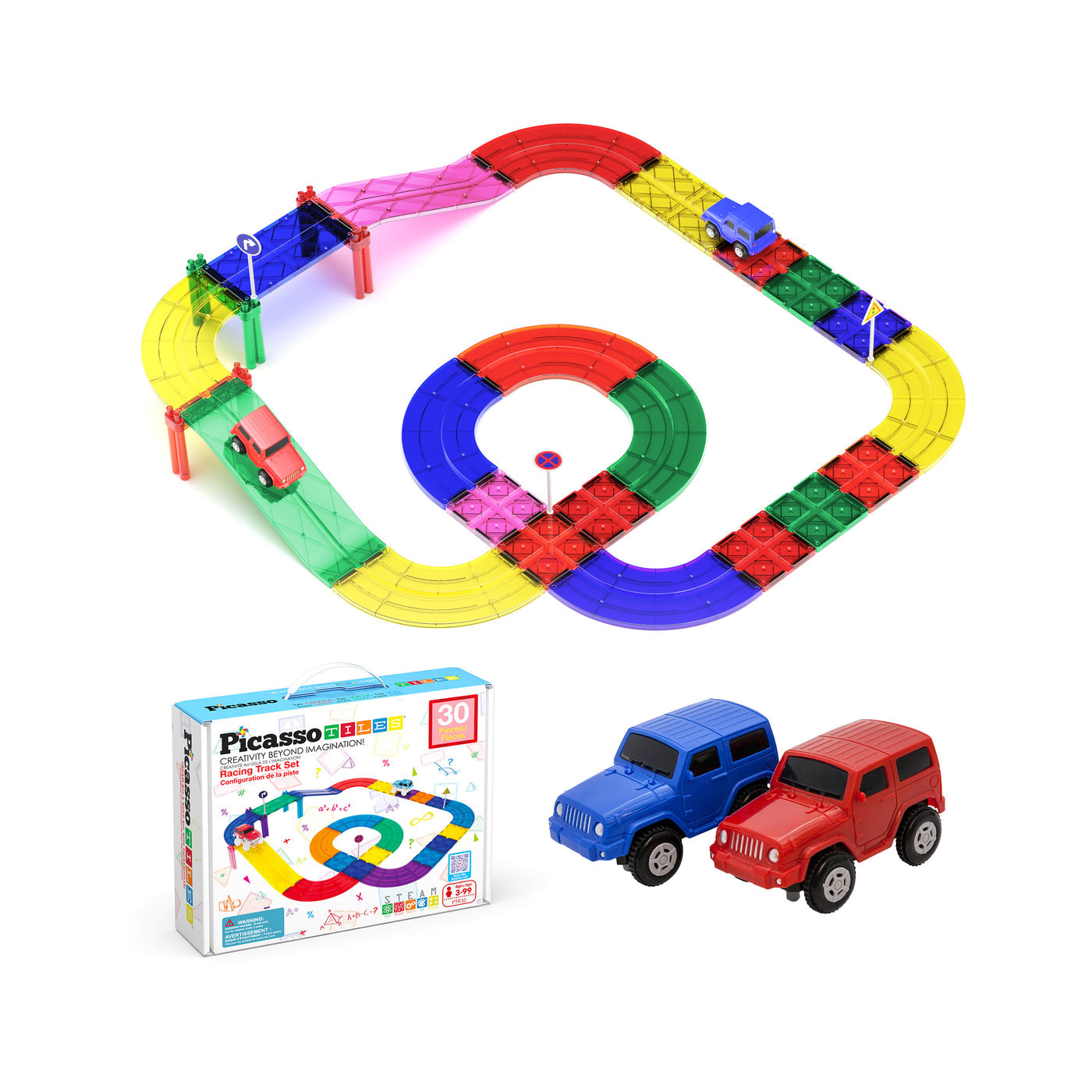 PicassoTiles Magnetic Race Car Track