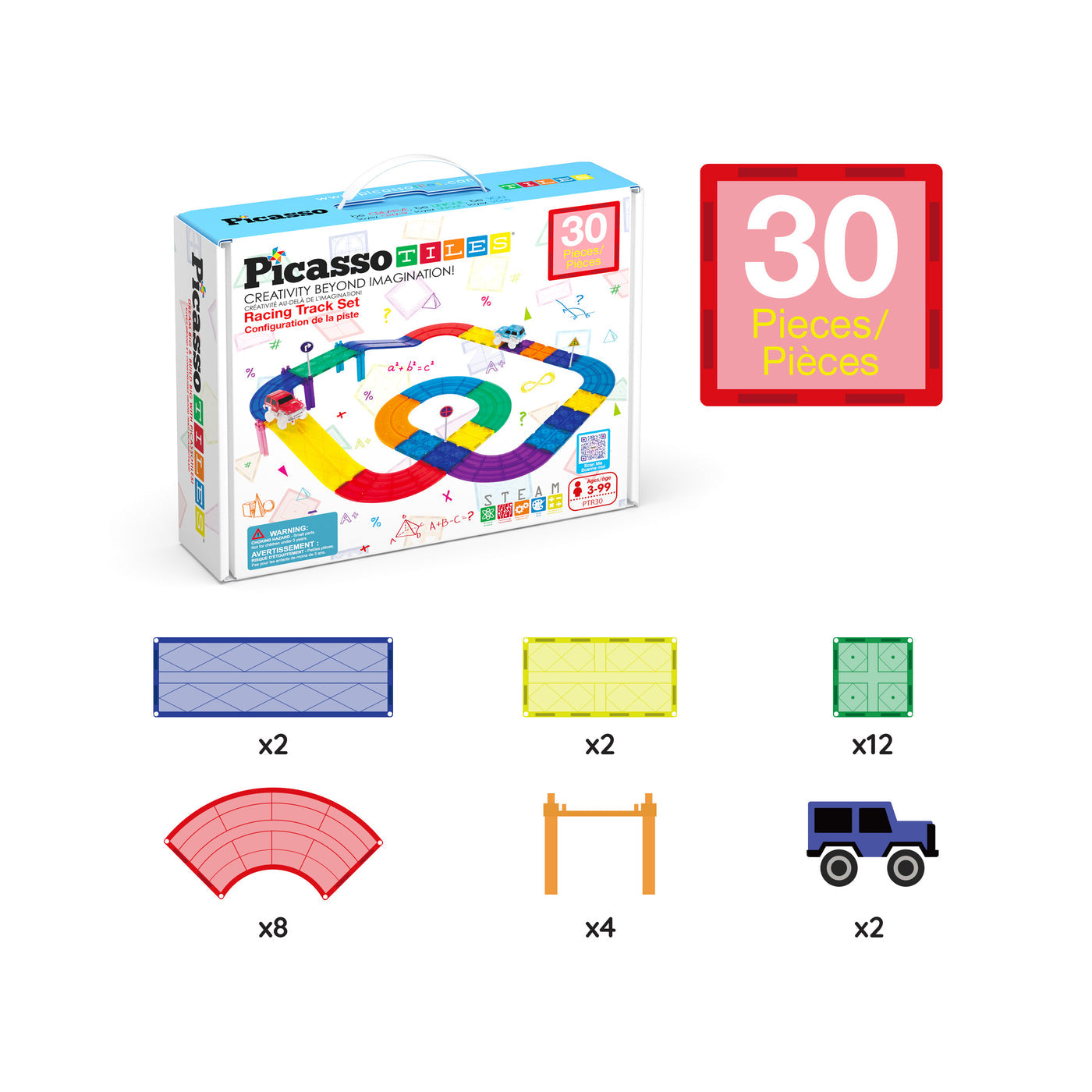 PicassoTiles Magnetic Race Car Track