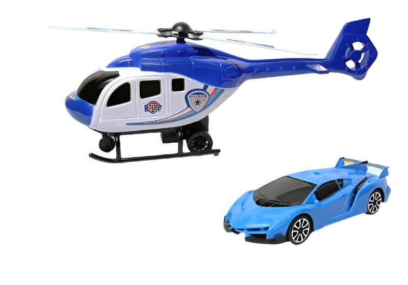 Helicopter and Lamborghini Car Toy Set