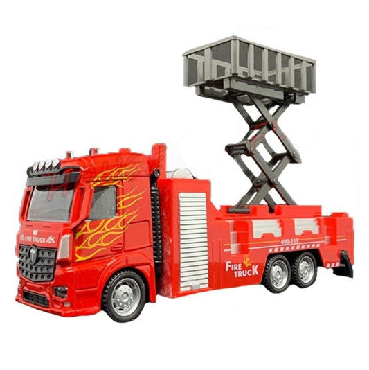 Deluxe Fire Truck Toy with Extendable Ladder and Rotating Crane – Realistic Rescue Action for Kids