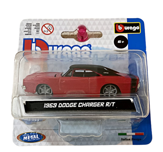 Burago 1:64 1968 Dodge Charger R/T Red Diecast Car