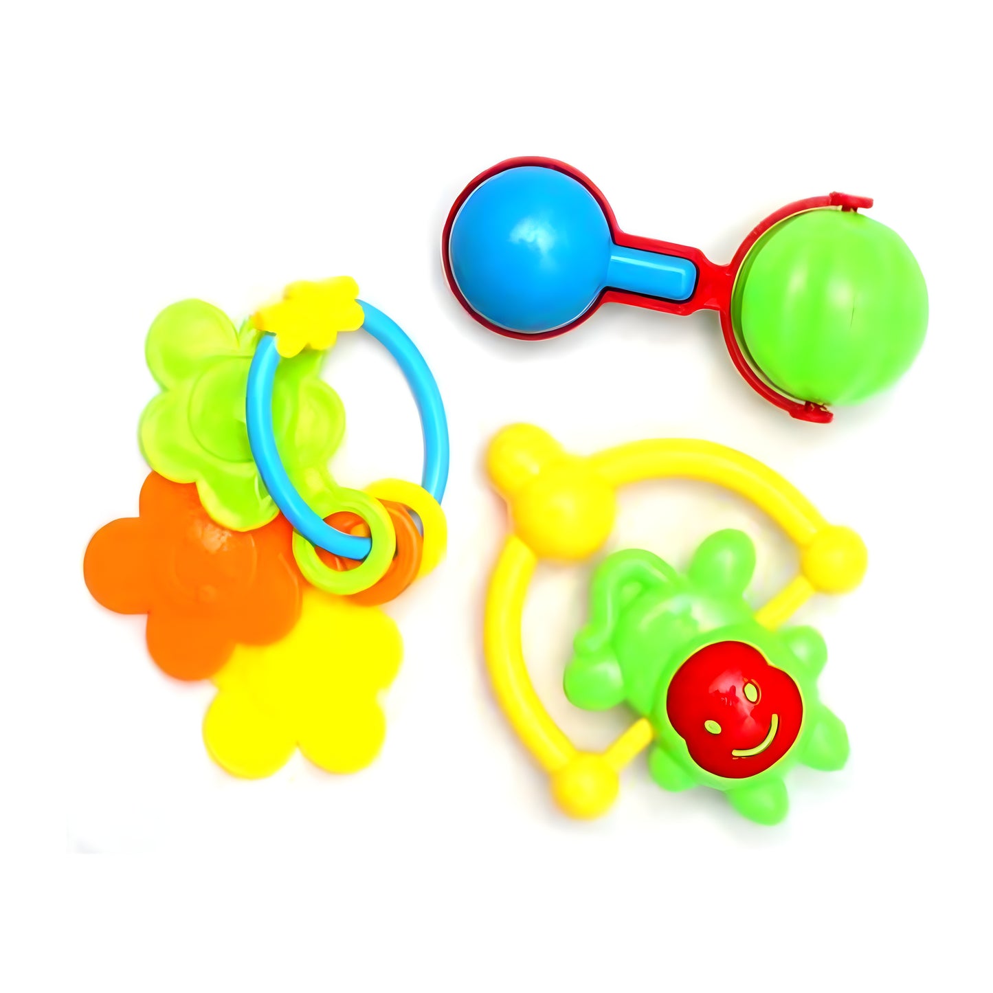 Plastic baby rattles.