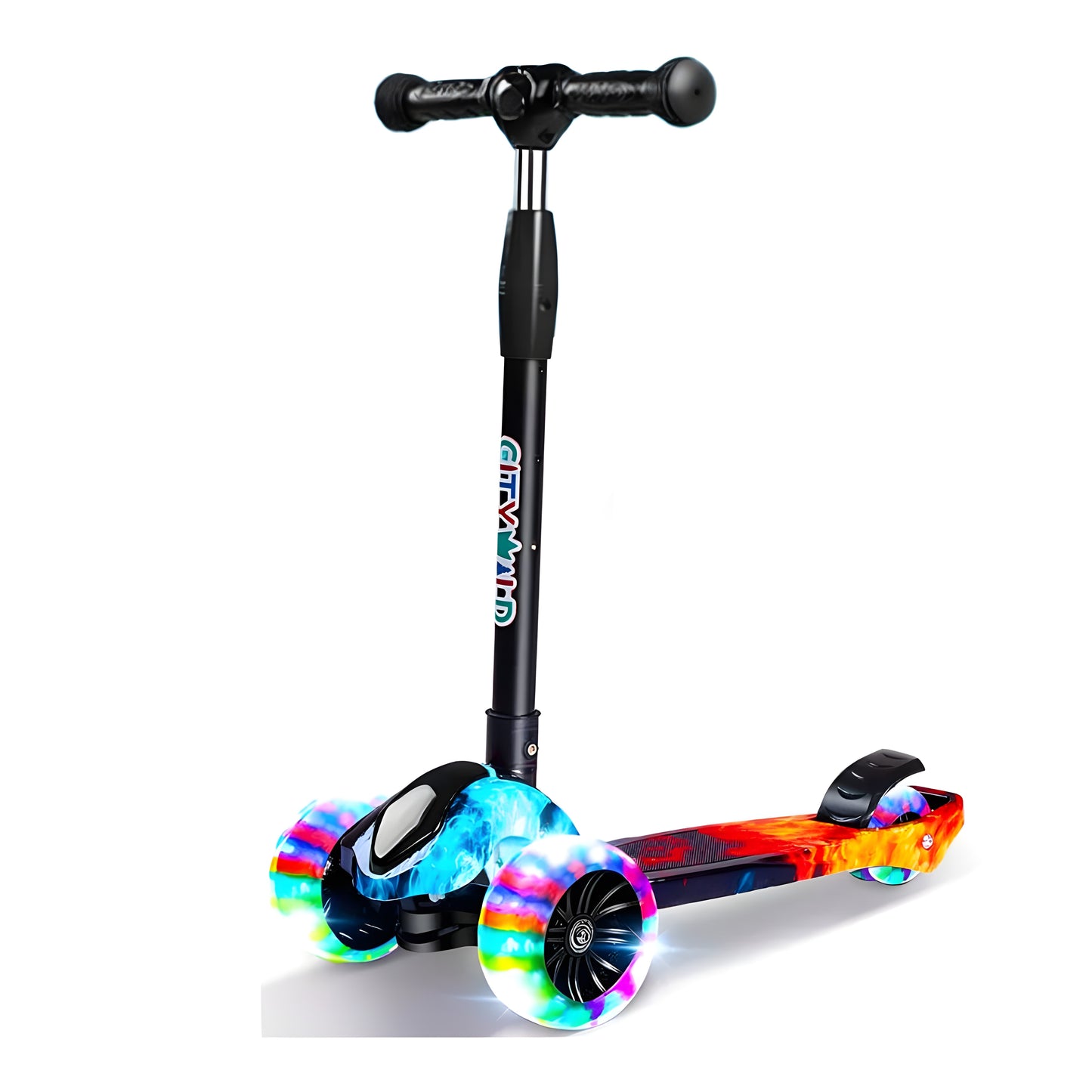 Graffiti Print Foldable children's 3-wheel scooter