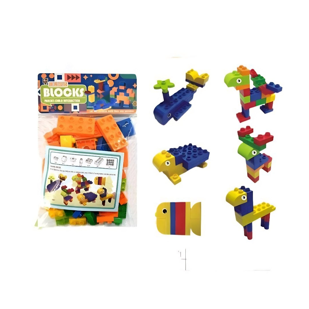 Building blocks set contains 82 pieces