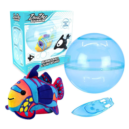 Zhu Zhu - Aquarium Bubble Ball & Surf Board مع Mandarin Fish