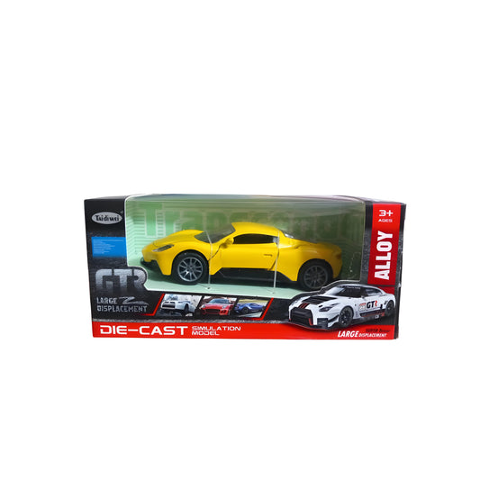 Alloy Collectible Yellow GTR Pull Back Vehicles Diecast Toy Cars