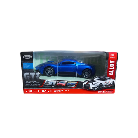 Alloy Collectible BLUE GTR Pull Back Diecast Toy Car