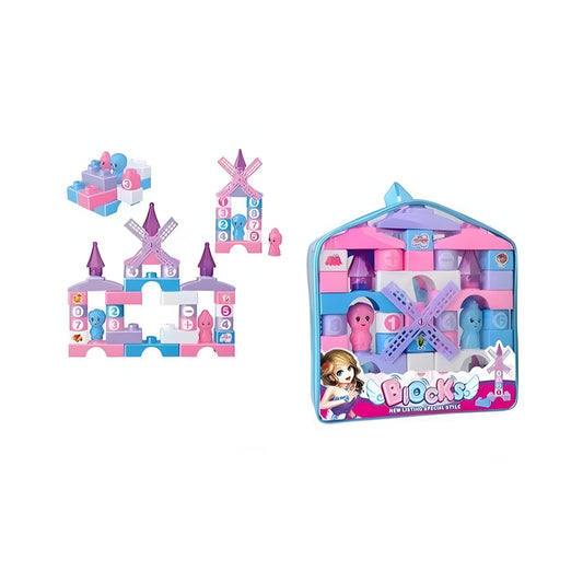 52PCS Plastic Material Assembling Toy Building Blocks Set
