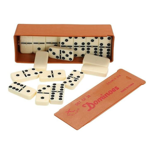 Classic Dominoes Set Double-Six, 28 Pieces with Case