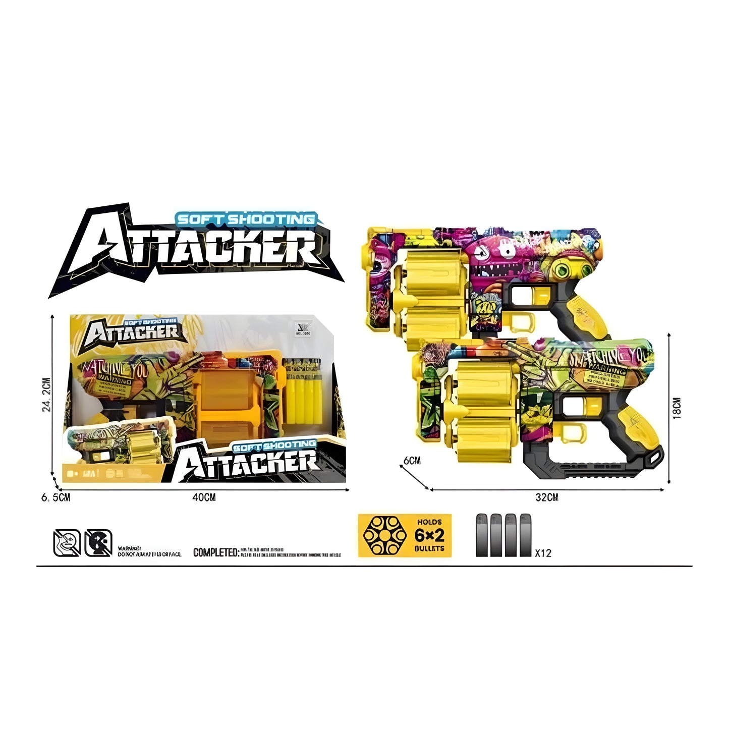 Graffiti Themed Soft Bullet Blaster Gun